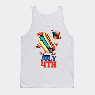 Funny hotdog Americain 4th of July gifts independence day Tank Top